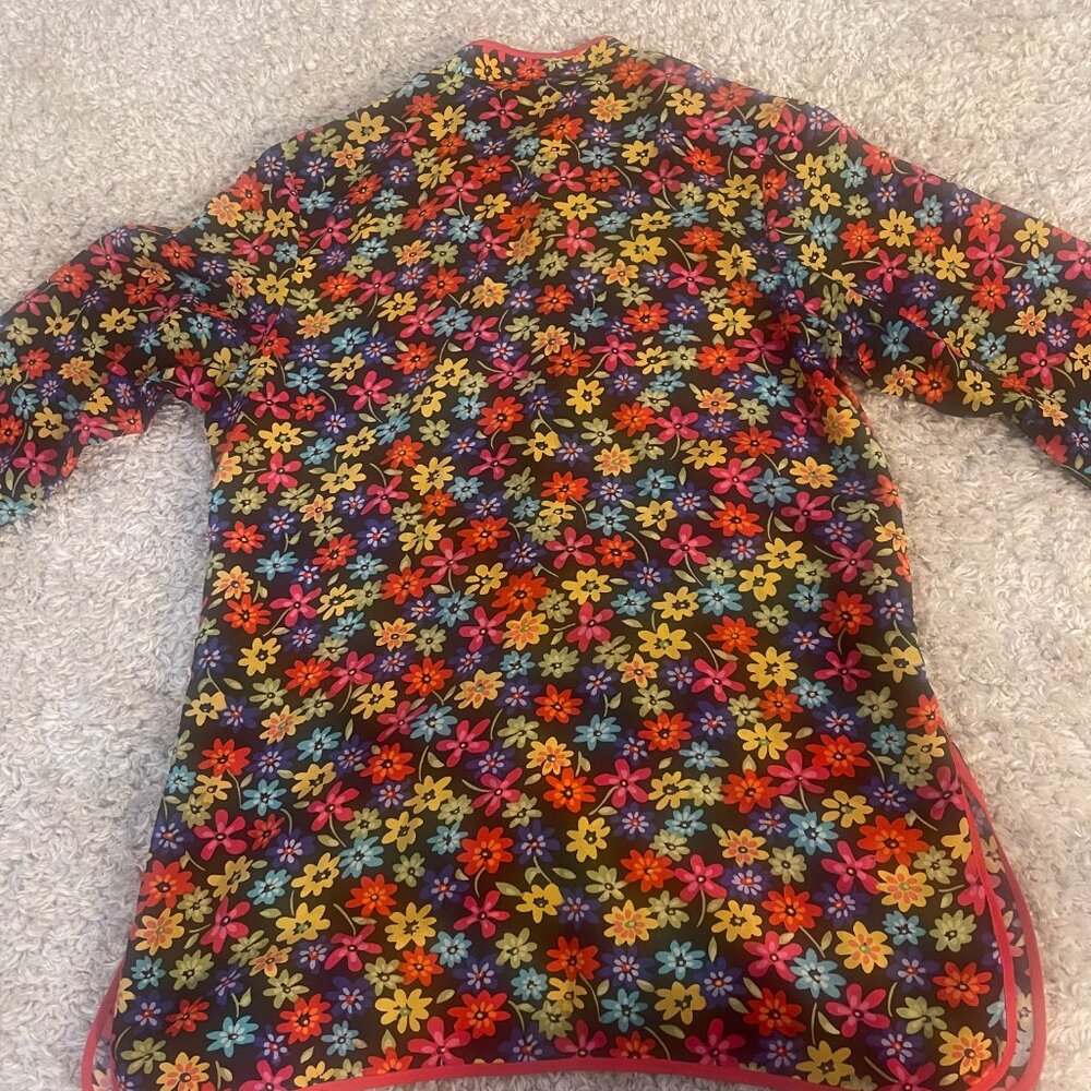 Silk Floral Frog Closure Mandarin Collar Jacket M - Picture 8 of 8